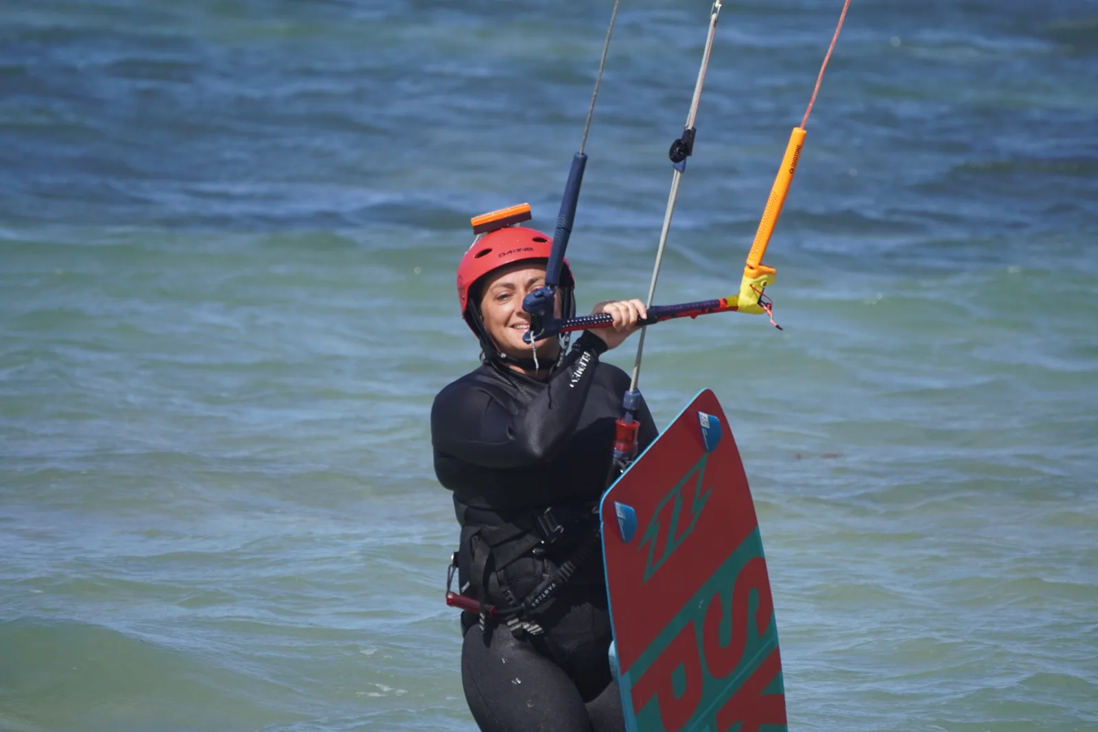 Elisa en kitesurf au Morne